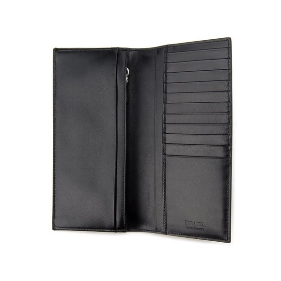 Prada Saffiano Nero Black Long Wallet Inside - Picture 3 of 5